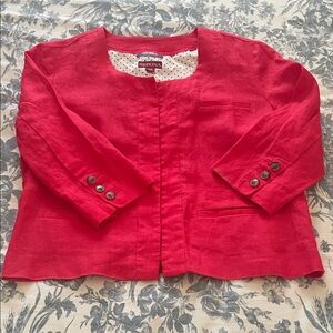 Merona Vibrant Red Linen Jacket